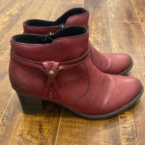 Red Rieker booties. - Picture 2 of 8